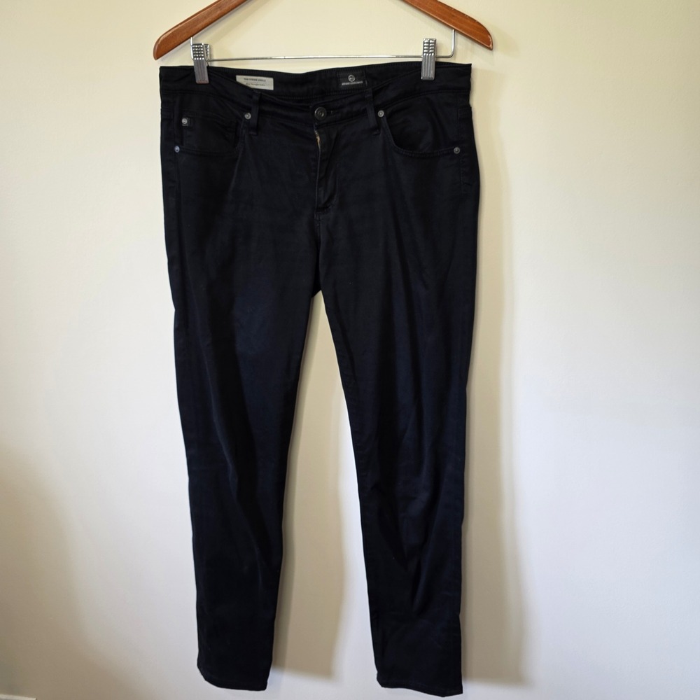 AG Adriano Goldschmied Stevie Ankle Jeans Womens 30 Black Slim Straight